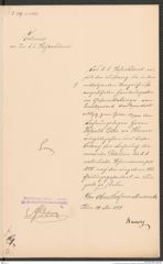 k.k. naturhistorisches Hofmuseum, Intendanzakten 1885-1896 (Hauer), Aktenzahl Z.287.a/1888, Seite 1